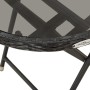 Mesa de centro ratán sintético y vidrio templado negro 60 cm de vidaXL, Mesas de jardín - Ref: Foro24-46203, Precio: 61,60 €,...