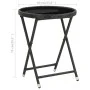 Mesa de centro ratán sintético y vidrio templado negro 60 cm de vidaXL, Mesas de jardín - Ref: Foro24-46203, Precio: 60,67 €,...