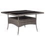 Mesa de comedor de jardín ratán sintético y vidrio gris de vidaXL, Mesas de jardín - Ref: Foro24-46190, Precio: 146,72 €, Des...