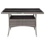 Mesa de comedor de jardín ratán sintético y vidrio gris de vidaXL, Mesas de jardín - Ref: Foro24-46190, Precio: 153,05 €, Des...