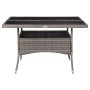 Mesa de comedor de jardín ratán sintético y vidrio gris de vidaXL, Mesas de jardín - Ref: Foro24-46190, Precio: 146,72 €, Des...