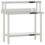 Mesa de trabajo para cocina con estante acero inox 110x55x120cm de , Restauración - Ref: Foro24-3208896, Precio: 246,40 €, De...