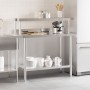 Mesa de trabajo para cocina con estante acero inox 110x55x120cm de , Restauración - Ref: Foro24-3208896, Precio: 246,40 €, De...