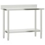 Mesa de trabajo para cocina con estante acero inox 110x55x120cm de , Restauración - Ref: Foro24-3208896, Precio: 246,40 €, De...