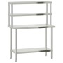 Mesa de trabajo para cocina con estante acero inox 110x55x150cm de , Restauración - Ref: Foro24-3208907, Precio: 296,64 €, De...