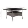 Mesa de comedor de jardín ratán sintético y vidrio gris de vidaXL, Mesas de jardín - Ref: Foro24-46190, Precio: 153,05 €, Des...
