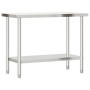 Mesa de trabajo para cocina con estante acero inox 110x55x150cm de , Restauración - Ref: Foro24-3208907, Precio: 296,64 €, De...
