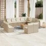 Set sofás de jardín con cojines 13 pzas ratán sintético beige by , Modular outdoor sofas - Ref: Foro24-3224371, Price: 882,95...