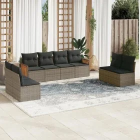 Set de sofás de jardín 8 pzas y cojines ratán sintético gris de , Conjuntos de jardín - Ref: Foro24-3259974, Precio: 488,86 €...
