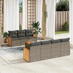 Set de sofás de jardín 8 pzas y cojines ratán sintético gris de , Conjuntos de jardín - Ref: Foro24-3259890, Precio: 539,01 €...