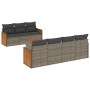 Set de sofás de jardín 8 pzas y cojines ratán sintético gris de , Conjuntos de jardín - Ref: Foro24-3259890, Precio: 502,65 €...