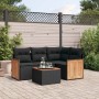 Set de muebles de jardín 5 pzas y cojines ratán sintético negro de , Conjuntos de jardín - Ref: Foro24-3260018, Precio: 332,9...