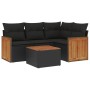 Set de muebles de jardín 5 pzas y cojines ratán sintético negro de , Conjuntos de jardín - Ref: Foro24-3260018, Precio: 332,9...