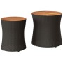 Mesas auxiliares jardín 2 pzas superficie de madera ratán negro de , Mesas de jardín - Ref: Foro24-366288, Precio: 114,68 €, ...