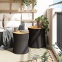 Mesas auxiliares jardín 2 pzas superficie de madera ratán negro de , Mesas de jardín - Ref: Foro24-366288, Precio: 114,68 €, ...