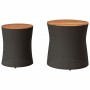 Mesas auxiliares jardín 2 pzas superficie de madera ratán negro de , Mesas de jardín - Ref: Foro24-366288, Precio: 114,68 €, ...