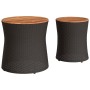 Mesas auxiliares jardín 2 pzas superficie de madera ratán negro de , Mesas de jardín - Ref: Foro24-366288, Precio: 114,68 €, ...
