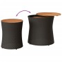 Mesas auxiliares jardín 2 pzas superficie de madera ratán negro de , Mesas de jardín - Ref: Foro24-366288, Precio: 114,68 €, ...