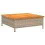 Mesa de jardín ratán y madera de acacia beige 70x70x25 cm de , Mesas de jardín - Ref: Foro24-3281631, Precio: 80,69 €, Descue...