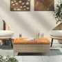 Mesa de jardín ratán y madera de acacia beige 70x70x25 cm de , Mesas de jardín - Ref: Foro24-3281631, Precio: 80,69 €, Descue...