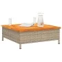 Mesa de jardín ratán y madera de acacia beige 70x70x25 cm de , Mesas de jardín - Ref: Foro24-3281631, Precio: 80,69 €, Descue...