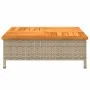 Mesa de jardín ratán y madera de acacia beige 70x70x25 cm de , Mesas de jardín - Ref: Foro24-3281631, Precio: 80,69 €, Descue...