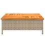 Mesa de jardín ratán y madera de acacia beige 70x70x25 cm de , Mesas de jardín - Ref: Foro24-3281631, Precio: 85,32 €, Descue...