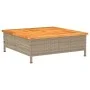 Mesa de jardín ratán y madera de acacia beige 70x70x25 cm de , Mesas de jardín - Ref: Foro24-3281631, Precio: 80,69 €, Descue...