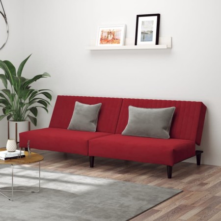 Sofá cama de 2 plazas terciopelo color vino tinto de , Sofás - Ref: Foro24-375931, Precio: 254,26 €, Descuento: %