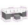 Set de sofás de jardín 8 pzas y cojines ratán sintético gris de , Conjuntos de jardín - Ref: Foro24-3224037, Precio: 483,52 €...