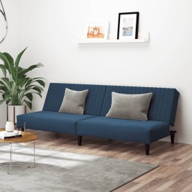 Sofá cama de 2 plazas terciopelo azul de , Sofás - Ref: Foro24-375925, Precio: 241,15 €, Descuento: %