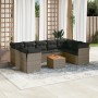 Set de sofás de jardín 10 pzas con cojines ratán sintético gris de , Conjuntos de jardín - Ref: Foro24-3223806, Precio: 569,7...