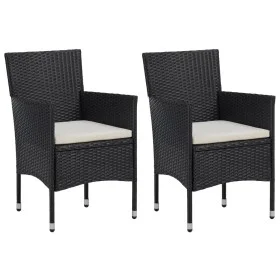 Sillas de jardín 2 unidades ratán sintético negro de vidaXL, Sillas de jardín - Ref: Foro24-46179, Precio: 131,07 €, Descuent...