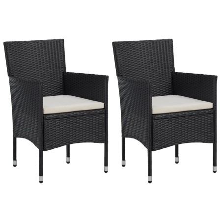 Sillas de jardín 2 unidades ratán sintético negro de vidaXL, Sillas de jardín - Ref: Foro24-46179, Precio: 124,23 €, Descuent...