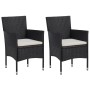 Sillas de jardín 2 unidades ratán sintético negro de vidaXL, Sillas de jardín - Ref: Foro24-46179, Precio: 124,23 €, Descuent...