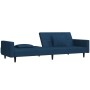 Sofá cama de 2 plazas con dos almohadas terciopelo azul de , Sofás - Ref: Foro24-375815, Precio: 280,32 €, Descuento: %
