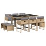 Set comedor de jardín 11 pzas con cojines ratán sintético beige de , Conjuntos de jardín - Ref: Foro24-3211332, Precio: 483,2...