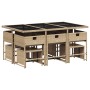 Set comedor de jardín 11 pzas con cojines ratán sintético beige de , Conjuntos de jardín - Ref: Foro24-3211332, Precio: 483,2...