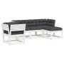 Set muebles jardín 5 pzas con cojines madera maciza pino blanco de , Conjuntos de jardín - Ref: Foro24-3216921, Precio: 597,2...