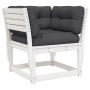 Set muebles jardín 5 pzas con cojines madera maciza pino blanco de , Conjuntos de jardín - Ref: Foro24-3216921, Precio: 597,2...