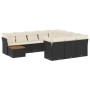 Set de sofás de jardín 11 pzas y cojines ratán sintético negro de , Conjuntos de jardín - Ref: Foro24-3223844, Precio: 584,65...