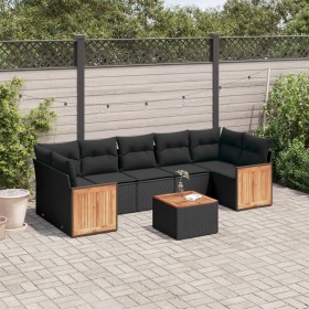 Set de sofás de jardín 8 piezas y cojines ratán sintético negro de , Conjuntos de jardín - Ref: Foro24-3259892, Precio: 497,3...