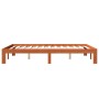 Estructura de cama madera maciza pino marrón cera 135x190 cm de , Camas y somieres - Ref: Foro24-844166, Precio: 104,87 €, De...