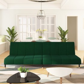 Sofá cama de 2 plazas terciopelo verde oscuro de , Sofás - Ref: Foro24-375876, Precio: 258,07 €, Descuento: %