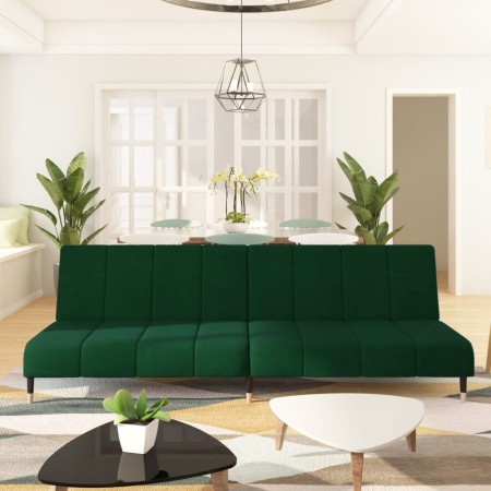 Sofá cama de 2 plazas terciopelo verde oscuro de , Sofás - Ref: Foro24-375876, Precio: 258,07 €, Descuento: %