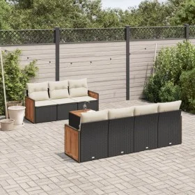 Set de sofás de jardín 8 piezas y cojines ratán sintético negro de , Conjuntos de jardín - Ref: Foro24-3259886, Precio: 505,4...