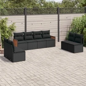 Set de sofás de jardín 8 piezas y cojines ratán sintético negro de , Conjuntos de jardín - Ref: Foro24-3259969, Precio: 461,9...