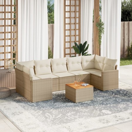 Juego de sofás de jardín con cojines beige 8 pzas ratán PE de , Conjuntos de jardín - Ref: Foro24-3224035, Precio: 533,63 €, ...