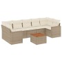 Juego de sofás de jardín con cojines beige 8 pzas ratán PE de , Conjuntos de jardín - Ref: Foro24-3224035, Precio: 533,63 €, ...