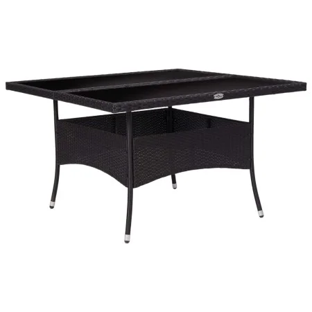 Synthetic rattan and black glass garden dining table by vidaXL, Garden tables - Ref: Foro24-46189, Price: 175,21 €, Discount: %